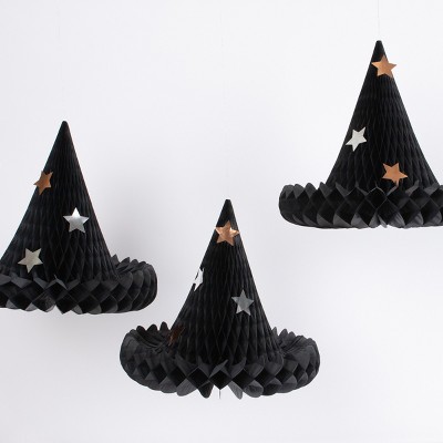 Meri Meri Honeycomb Witch Hat Decorations (Pack of 3)