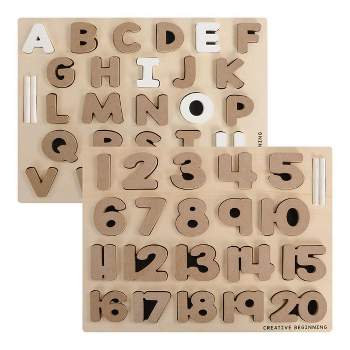 Creative Beginning Chalkboard-Based Alphabet & Number Puzzles - Set of 2 Puzzles