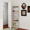 Racxily Behind The Door 69" Tall Bookcase with 4 Shelves and 5 hooks, Space-Saving Narrow storage cabinet for Living Room - 2 of 4