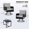 3-Piece Outdoor Patio Rattan Conversation Swivel Chairs Set with 2 Swivel Chair and Coffee Table - 2 of 4