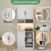 71” Tall Kitchen Pantry Storage Cabinet with Microwave Shelf and LED Light, Storage Cabinet with Door and Shelf, Hutch Cabinet with Storage - 4 of 4