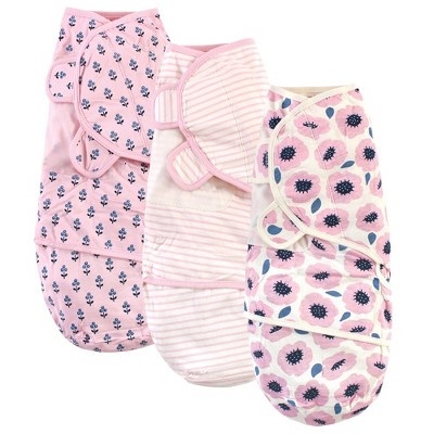 Touched by Nature Infant Girl Organic Cotton Swaddle Wraps, Blossoms, 0-3 Months