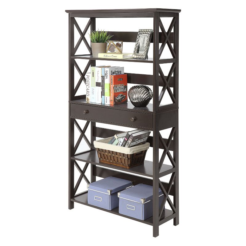 59.75" Breighton Home Xavier 5-Shelf Bookcase with Drawer, 4 of 6