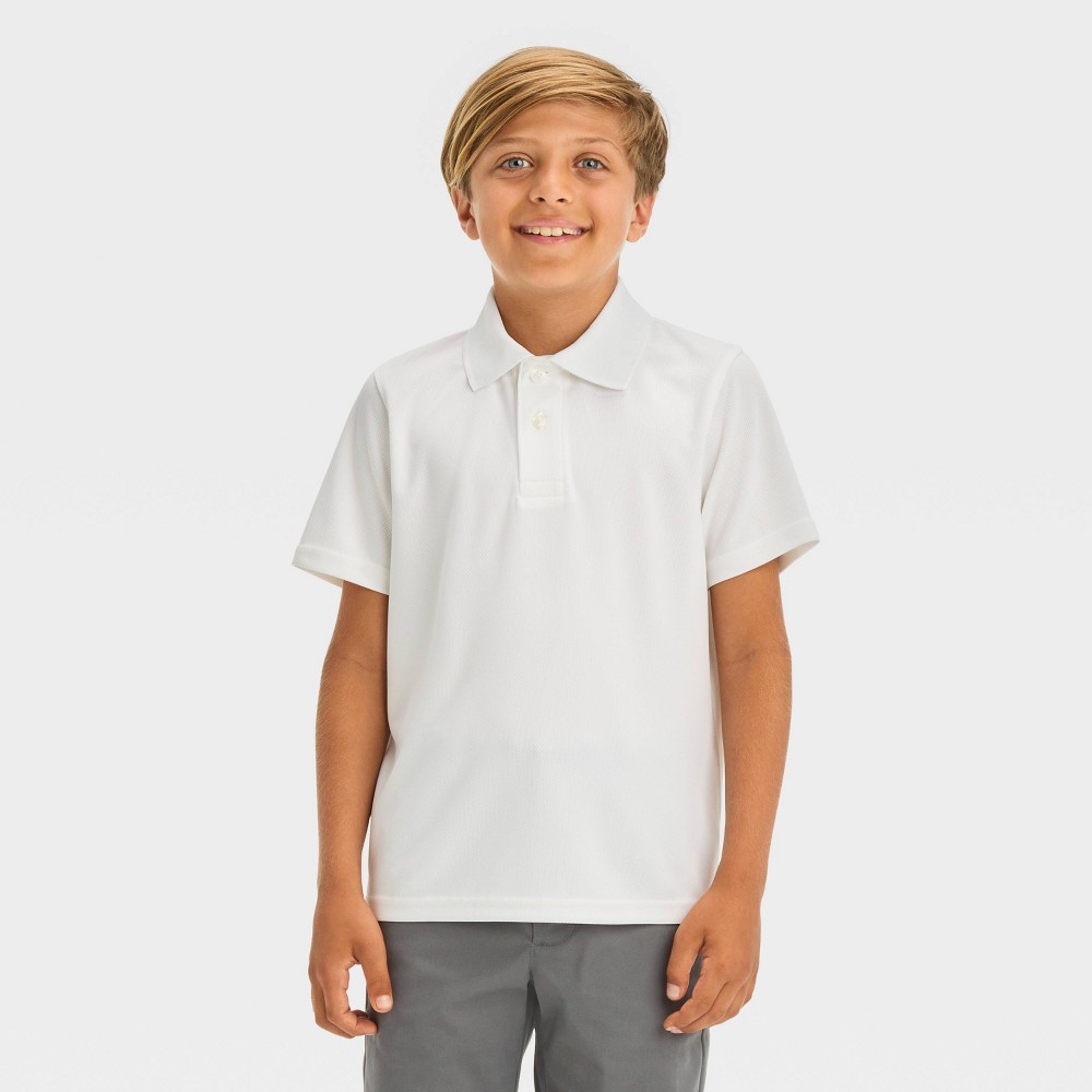 Boy Short Sleeve Performance Uniform Polo Shirt