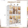 Children's Wardrobe - Foldable and easy-to-assemble wardrobe featuring 2 hanging rods and 8 storage bins, suitable for bedrooms and nurseries. - 2 of 4