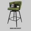 Leather Woven Bar Stool Set of 2, Legs Barstools, No Adjustable Kitchen Island Chairs, 360° Upholstered Counter Stool, Arm Chairs - 3 of 4