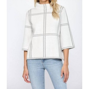 Women's Checker Sweater - Fate - 1 of 4