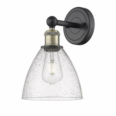 Bristol Glass - 1 Light Wall Sconce In Industrial Style-12 Inches Tall and 7.5 Inches Wide
