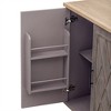Maliang 51.2" Kitchen Island with Drop Leaf, Farmhouse Kitchen Island on Wheels with Internal Storage Rack - 4 of 4