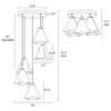 LNC Juanshin Modern Luxury  Cone Integrated LED Mini Pendant  Lights, Gold with Clear Glass,7.5in/20in - 3 of 4