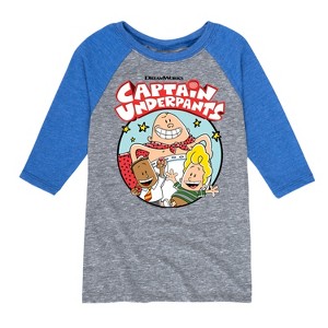 Boys' - Captain Underpants - C. Underpants, George, & Harold Raglan Graphic T-Shirt - 1 of 2