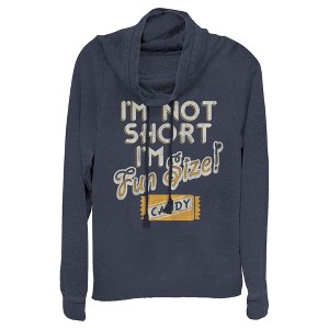 Juniors Womens Lost Gods Halloween Fun-Size Candy Cowl Neck Sweatshirt - 1 of 4