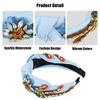 Unique Bargains Women's Bling Vintage Flowers Rhinestone Flannel Wide Edge Headband 4.92"x1.77" 1 Pc - 3 of 4