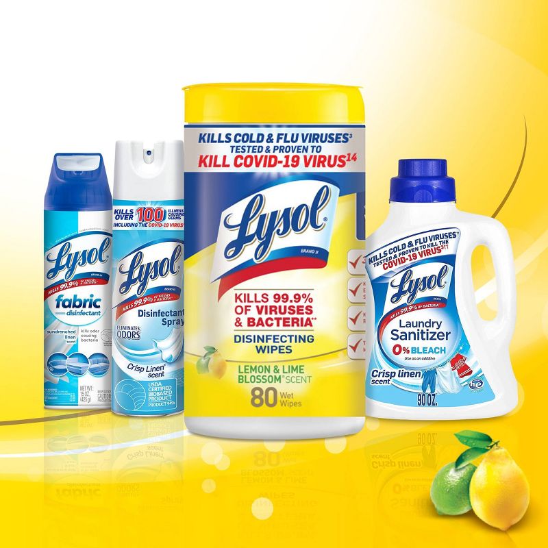 Lysol Lemon and Lime Blossom Disinfecting Wipes, 3 of 10