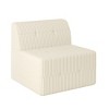 DOMETOUR Single Seat Corduroy Compressed Sectional Sofa, Modern Minimalist Sleeper Couch for Living Room/Bedroom, Space-Saving, White - 2 of 4