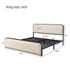 CAVINAS Heavy Duty Metal Queen Size Bed Frame with Under Bed Storage, Modern Platform Bed Frame with Curved Upholstered Headboard & Footboard - 2 of 4