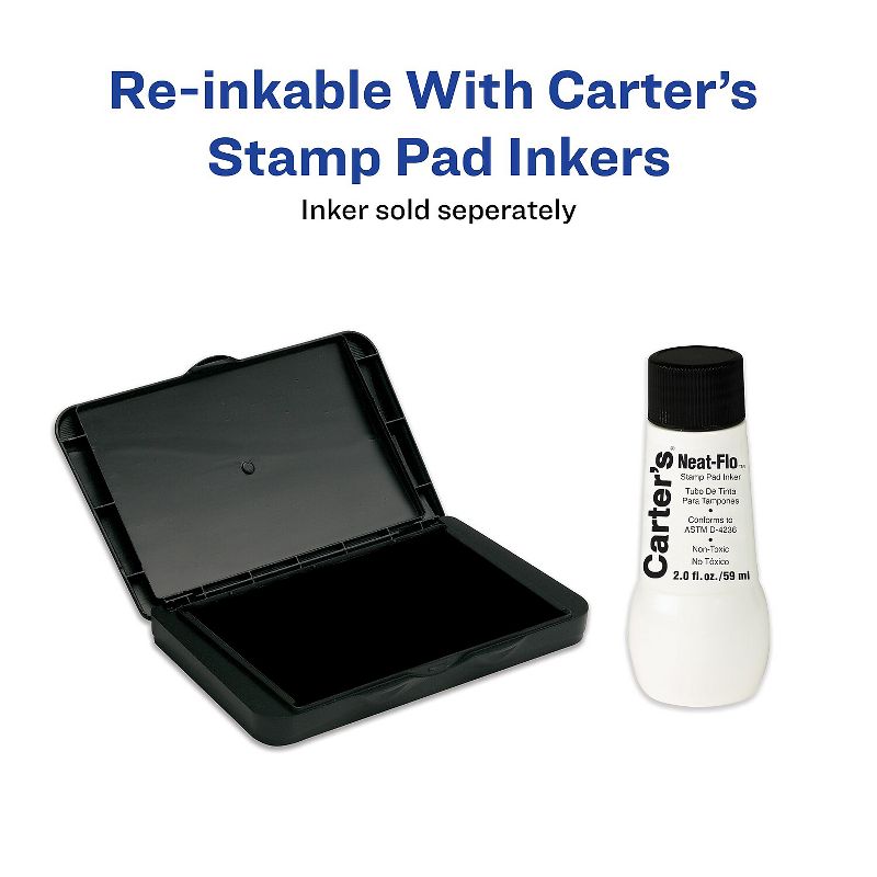 Carter's Felt Stamp Pad 4 1/4 x 2 3/4 Black 21081, 5 of 6