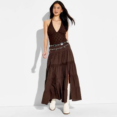 Women's Lace Halter Top - Wild Fable™ Brown XXS