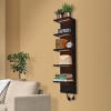 Sorbus 5 Tier Wall Mounted Floating Shelf Unit with LED Lights - Home Decor and Storage Organizer - 3 of 4