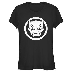 Juniors Womens Black Panther: Wakanda Forever White Panther Icon T-Shirt - 1 of 4