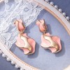 SOHI Women's Blush Pink The Eroded Drop Earrings - 2 of 4