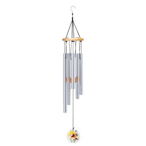Nat & Jules Dean Crouser Sunflower Watercolor Yellow 26 x 4 Aluminum and Wood Wind Chime - 1 of 4