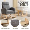 TiramisuBest Modern Accent Rocking Chair with Solid Wood Legs, Adjustable Footrest & Side Pocket, Comfy Lounge Armchair for Living(Dark Grey) - 4 of 4