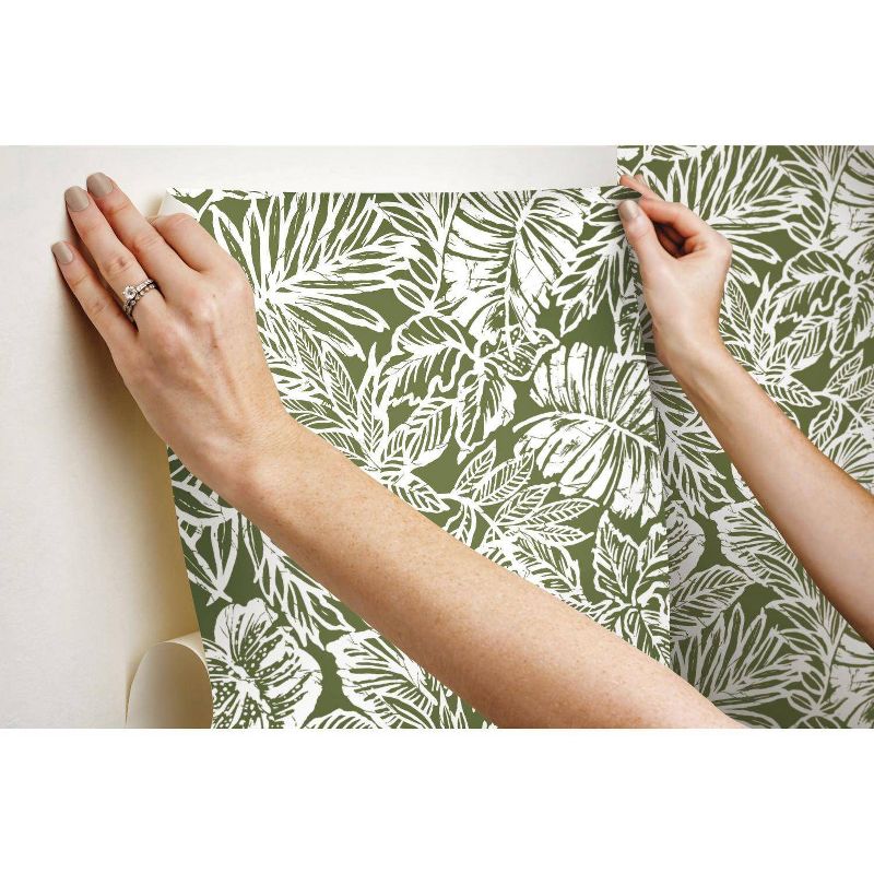 RoomMates Batik Tropical Leaf Peel and Stick Wallpaper, 6 of 10