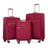 Vynxaria 4-Piece Wine Red Softshell Luggage Set (16/20/24/28) Spinner Wheels Lightweight Design Durable for Travel Family Trips - 2 of 4