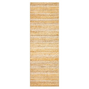 Modern Farmhouse Area Rugs Machine Washable Printed Braid Accent Carpet with Non-Slip Backing Stain Resistant Floor Carpet Soft Low Pile Rugs - 1 of 4