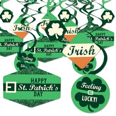 Big Dot of Happiness St. Patrick's Day - Saint Paddy's Day Party Hanging Decor - Party Decoration Swirls - Set of 40