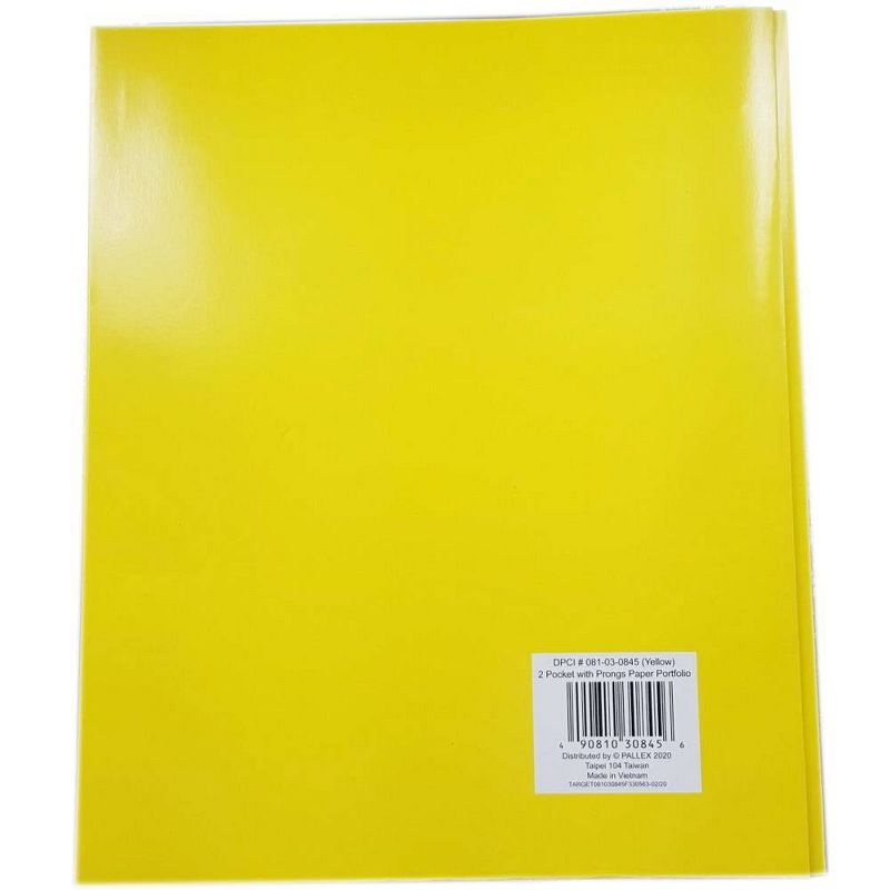 2 Pocket Paper Folder with Prongs Yellow - Pallex, 2 of 4