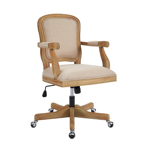 Maybell Office Chair Beige Linon Target, Dining Chairs With Casters At Macy S