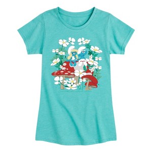 Girls' - Smurfs - Nature Fitted Short Sleeve Graphic T-Shirt - 1 of 3