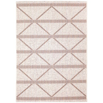 Avena Ivory Diamond Flatwoven Indoor/Outdoor Rug, 3'3" x 4'11"