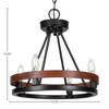 Toltec Lighting Belmont 4 - Light Chandelier in  Matte Black/Wood Grain - 2 of 2