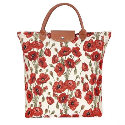 Signare USA Poppy Red Foldaway Grocery Bag