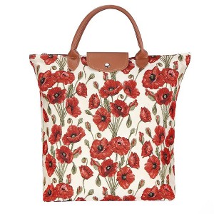 Signare USA Poppy Red Foldaway Grocery Bag - 1 of 4