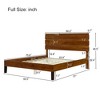 Full/Queen/King Size Wood Platform Bed Frame with Three-Piece Headboard Design, Mid-Century Modern, Brown-ModernLuxe - 3 of 4