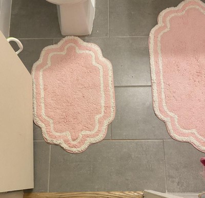 Set Of 2 Allure Collection Pink Cotton Tufted Bath Rug Set - Home ...