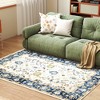 HOMCOM Machine Washable Area Rug 4x6, Non-Slip Boho Floral Print Floor Carpet for Living Room, Bedroom, Dining Room, Blue - 2 of 4