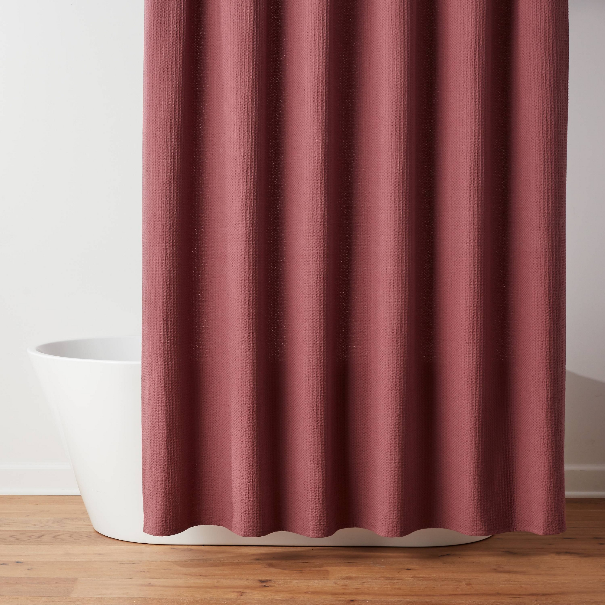 Waffle Weave Shower Curtain Dark Mauve - Threshold™
