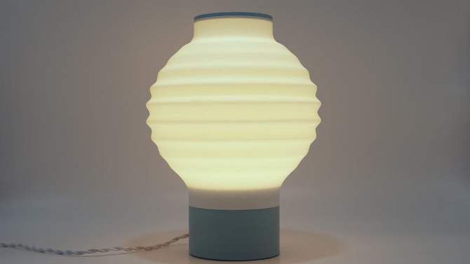 15" Asian Lantern Vintage Traditional Plant-Based PLA 3D Printed Dimmable LED Table Lamp White - JONATHAN Y, 2 of 9, play video