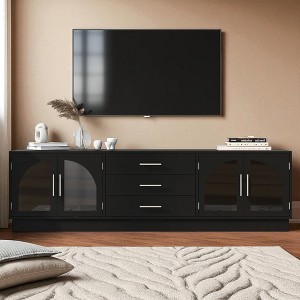 68.9'' Modern Minimalist TV Stand for TVs up to 75 Inches, Entertainment Center Media Console Cabinet with Adjustable Shelves for Living Room - 1 of 4