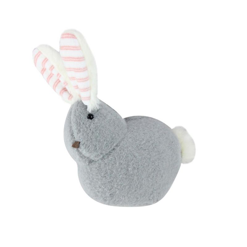 Northlight 8" Plush Bunny Easter Rabbit Spring Figure - Gray/White, 1 of 4