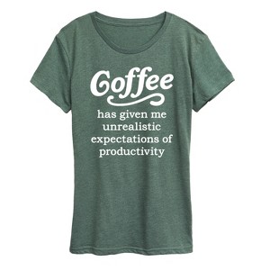 Women's - Instant Message - Coffee Unrealistic Expectations Short Sleeve Graphic T-Shirt - 1 of 4