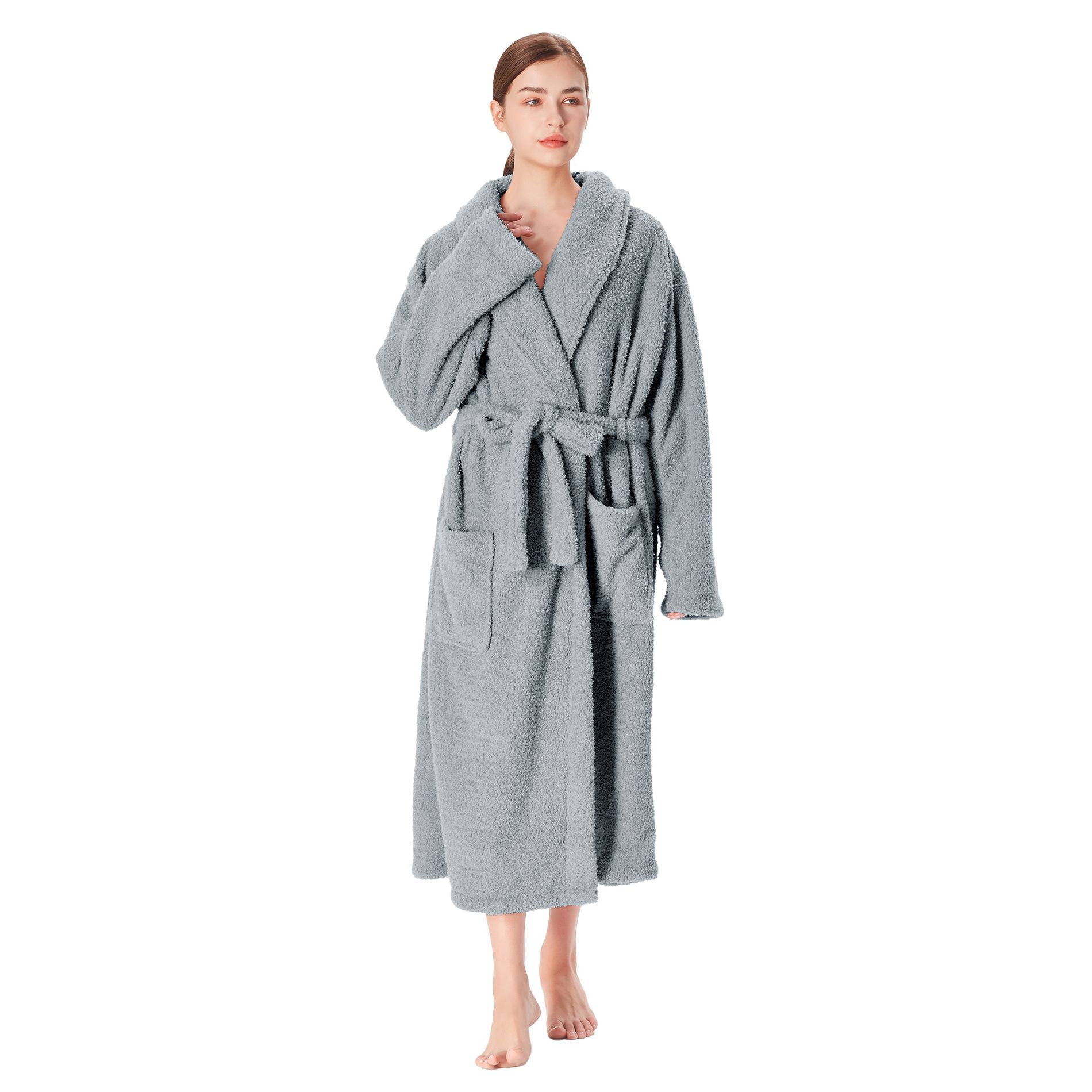Catalonia Womens Plush Long Robe, Warm Comfy Fluffy Bathrobe, Gift for Her