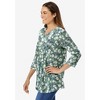 Woman Within Plus Size Perfect Printed Three-Quarter Sleeve V-Neck Tee - 4 of 4