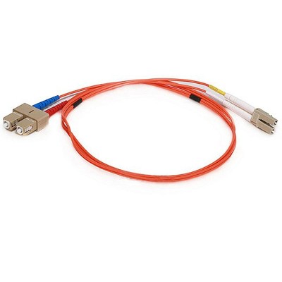 Monoprice Fiber Optic Cable - 1 Meter - Orange | LC to SC OM1, 62.5/125 Type, Multi Mode, Duplex