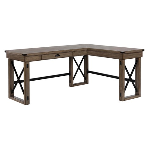 Hathaway L Shaped Desk With Lift Top Rustic Gray Room Joy Target